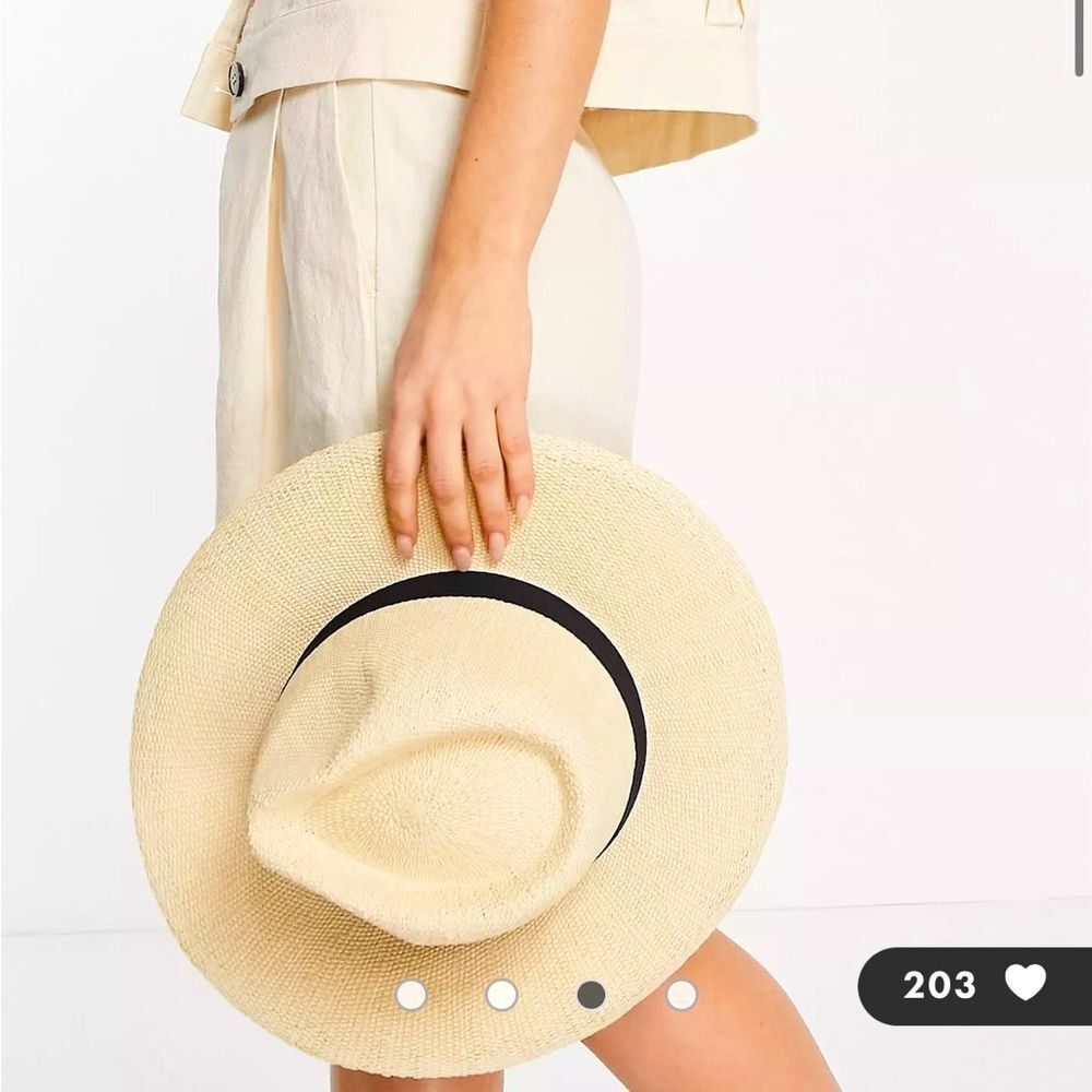 ASOS DESIGN straw fedora hat with black band and size adjuster in natural